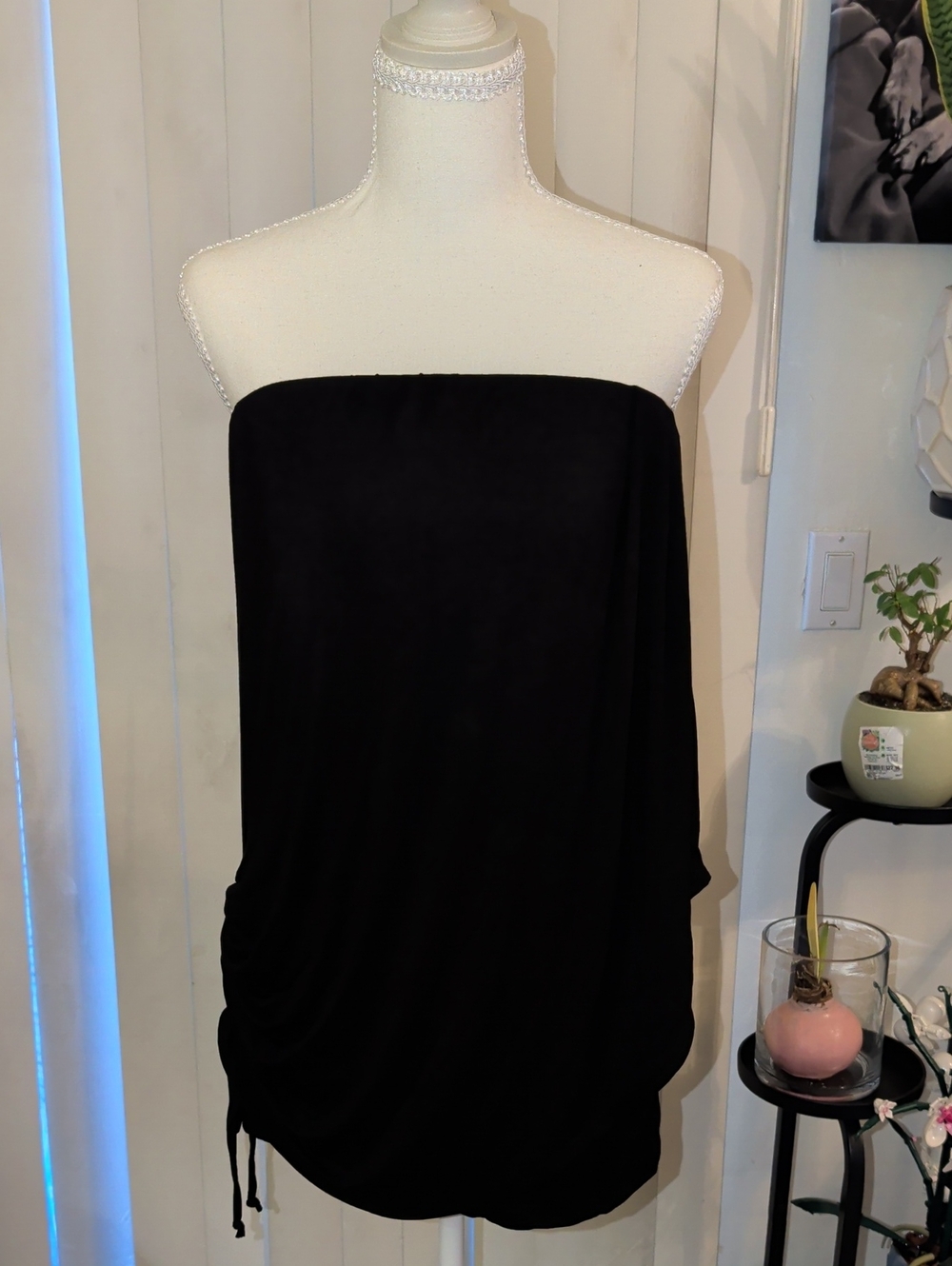 Free People Black Strapless Tube Romper, Mini XL